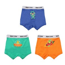 ZOOCCHiNi 男童款太空內褲3入, 100%有機棉, 前開口設計, 太空