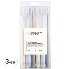 LIFENET 清爽雙重細毛小頭牙刷 3色 各4支, 3組