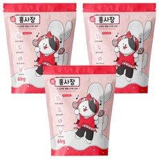 홍사장 탈취강화형 벤토나이트 모래, 6kg, 3개 3개, 6kg