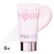 에스쁘아 워터 스플래쉬 시카 톤업 선크림 SPF50+ PA++++, 60ml, 6개