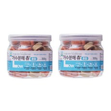 우리주 강아지 가수분해 츄 덴탈껌, 연어 + 대구 혼합맛, 300g, 2개 - 가수분해간식