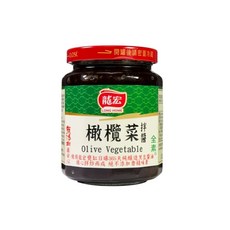 龍宏 橄欖菜拌醬, 純釀造黑豆醬油拌炒，無味素、無食品添加物，無添加防腐劑，全素可食, 260g, 1罐