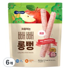 베베쿡 처음먹는 빼빼롱뻥, 사과, 30g, 6개