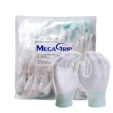 MEGA GRIP 手掌PU塗層工作手套 M, 白色, 20雙