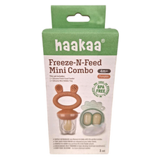 haakaa 矽膠咬咬樂迷你套組，包含矽膠咬咬樂與迷你輔食模具，4個月以上適用，BPA Free, 1組