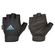 adidas 愛迪達 可調式透氣短指訓練手套, 藍色, 1雙