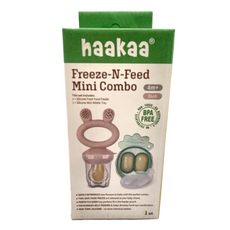 haakaa 矽膠咬咬樂迷你套組, 咬咬樂 + 迷你輔食模具, 4m+適用, 1組