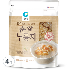 대상 청정원 순쌀 누룽지, 500g, 4개