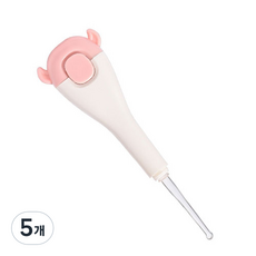 블루버킷 유아용 애니멀 LED 이어클리너 핑크, 5개, 1개입