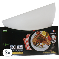 쏙쏙 뽑아쓰는 원형 Sheet 종이 호일 26.5cm 100p, 3개