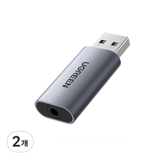 유그린 USB to 4극 사운드카드 어댑터 외장형, CM383, 2개