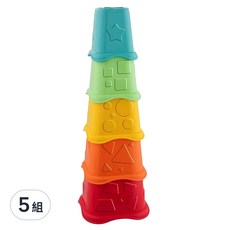 Chicco ECO+益智趣味疊疊杯，5款疊杯+積木, 5組