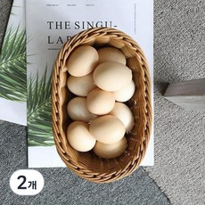 Moonlight Market 天然橢圓形平面展示藤籃籃 M, 單色, 2個