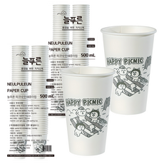 neulpuleun 피크닉 인쇄종이컵 500ml, 100개입, 2개
