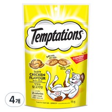 템테이션 고양이 맛있는 닭고기맛, 75g, 4개