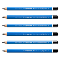 Staedtler Mars Lumograph 巨型鉛筆 100J-2B, 混色, 6件