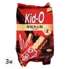 Kid-O 厚餡夾心酥, 巧克力風味, 91公克(13公克*7包), 91g, 3袋