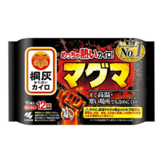 KOBAYASHI 小林製藥 桐灰 一般手握型 特級加強型暖暖包，最高溫度可達到73°C，持續保暖長達12小時，10片入, 1包