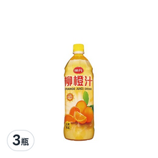 味丹 柳橙汁, 900ml, 3瓶