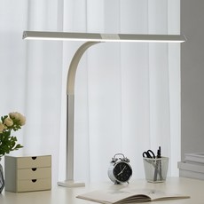 홈플래닛 LED 안티 블루라이트 와이드 스탠드 80cm, 화이트+실버 화이트+실버