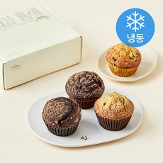 아티제 머핀세트 블루베리 크럼블 머핀 100g x 2개 + 더블 초콜릿 크럼블 머핀 100g x 2개 (냉동), 1세트
