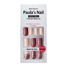 Paula's Nail 寶拉美甲 PNW26-0005 30片, 法式浪漫美甲片, 3分鐘美甲, 無膠, 無需美甲膠水, 法式浪漫, 1組