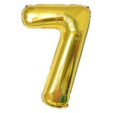生活King 32吋數字氣球，錫箔氣球，派對佈置，多種顏色可選, 數字7 金色, 1個