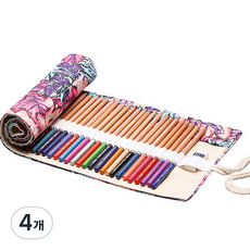Allode 帆布鉛筆袋簾子 72色 82*20cm, 16片楓葉, 4個
