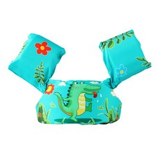 免充氣快學浮力手臂圈，斜紋布材質 舒適親膚，適用體重10-25kg, 綠色鱷魚, 1個