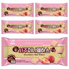 SEOJU 西洲 迷你威化餅 草莓口味, 5包, 70g