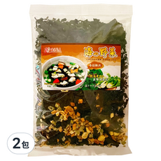 海藻問屋 海的野菜 海帶芽 香菇雞肉, 簡易烹調 健康無負擔 方便湯品, 90g, 2包