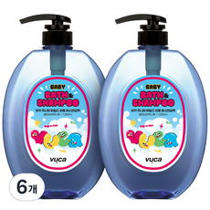 뷰카 주니어 마일드 아토 바스앤샴푸 베이비파우더향, 1050ml, 6개