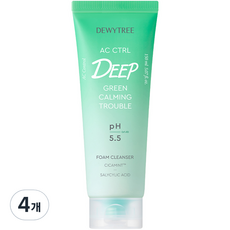 듀이트리 AC 컨트롤 딥 그린 카밍 트러블 폼 클렌저, 150ml, 4개