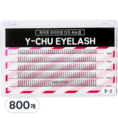 와이츄 프리미엄 가닥 부분속눈썹 10mm B-2-4, 블랙, 800개