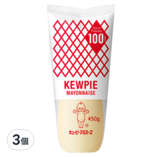 kewpie 美乃滋450g三入組，濃郁滑順，多種料理適用，提升風味，享受烹飪樂趣, 450g, 3個