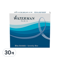 WATERMAN 威迪文 標準鋼筆墨水替換芯, 藍色, 30個