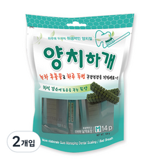 양치하개 강아지 양치껌 14p, 녹차, 2개입