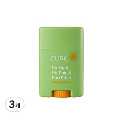 김정문알로에 큐어 에어라이트 UV쉴드 선스틱 SPF50+ PA++++, 3개, 20g