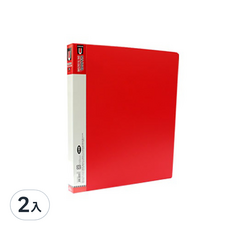 A4 PP 小4孔夾紅色2入組，辦公文件收納整理必備，堅固耐用，方便攜帶, 2入, 紅色