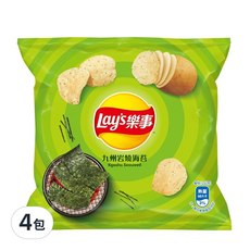 Lay's 樂事 洋芋片 岩燒海苔, 34g, 4包