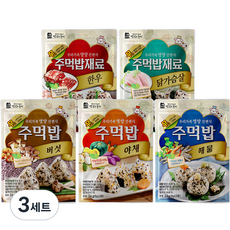 맛있는풍경 주먹밥 한우 24g + 닭가슴살 24g + 야채 24g + 해물 24g + 버섯24g, 3세트