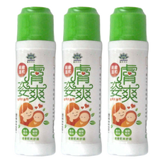 膚姿爽 植萃 爽身粉，添加植物精油，清爽舒適, 100g, 3瓶