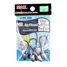 MR.BEE 粗骨鉛頭鉤 1/4 1/0鉤 MJ-60, 釣魚路亞必備, 7g, 5個, 1/0