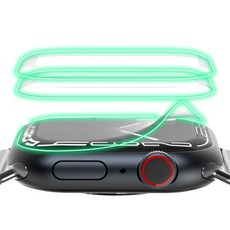 구스페리 애플워치 풀커버 자가복원 TPU 액정보호필름 3매 1세트, 투명
