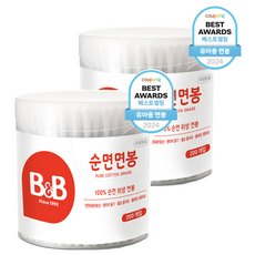 비앤비 순면 유아 면봉, 200개입, 2개 200개, 2개