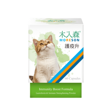 MORESON 木入森 貓咪護疫升保健膠囊, 含賴氨酸+牛磺酸+乳鐵蛋白, 60粒/盒, 60顆, 健康護理, 1盒, 30.6g