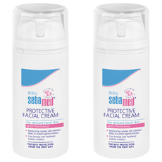 Baby sebamed 施巴嬰兒全效柔護面霜，含玻尿酸、維他命B5、維他命E及尿囊素，舒緩不適, 100ml, 2瓶
