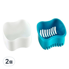 ORALDENT 歐樂登 假牙雙層清潔盒, 聚丙烯(PP)材質, 尺寸88x78x80(mm), 2個