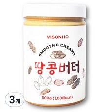 비소뉴 크리미 땅콩버터, 3개, 500g