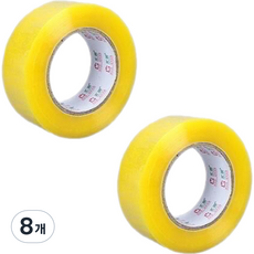 아뜰라임 박스 포장 테이프 5cm x 140m, 8개, 노란색 투명